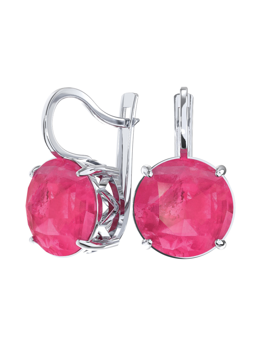 Серьги серебряные 925 с розовым горным хрусталём