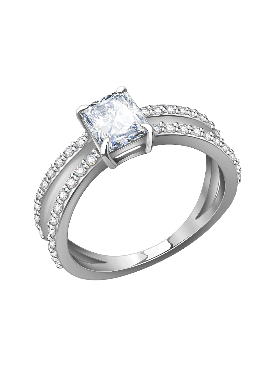 Кольцо серебряное 925 с фианитами