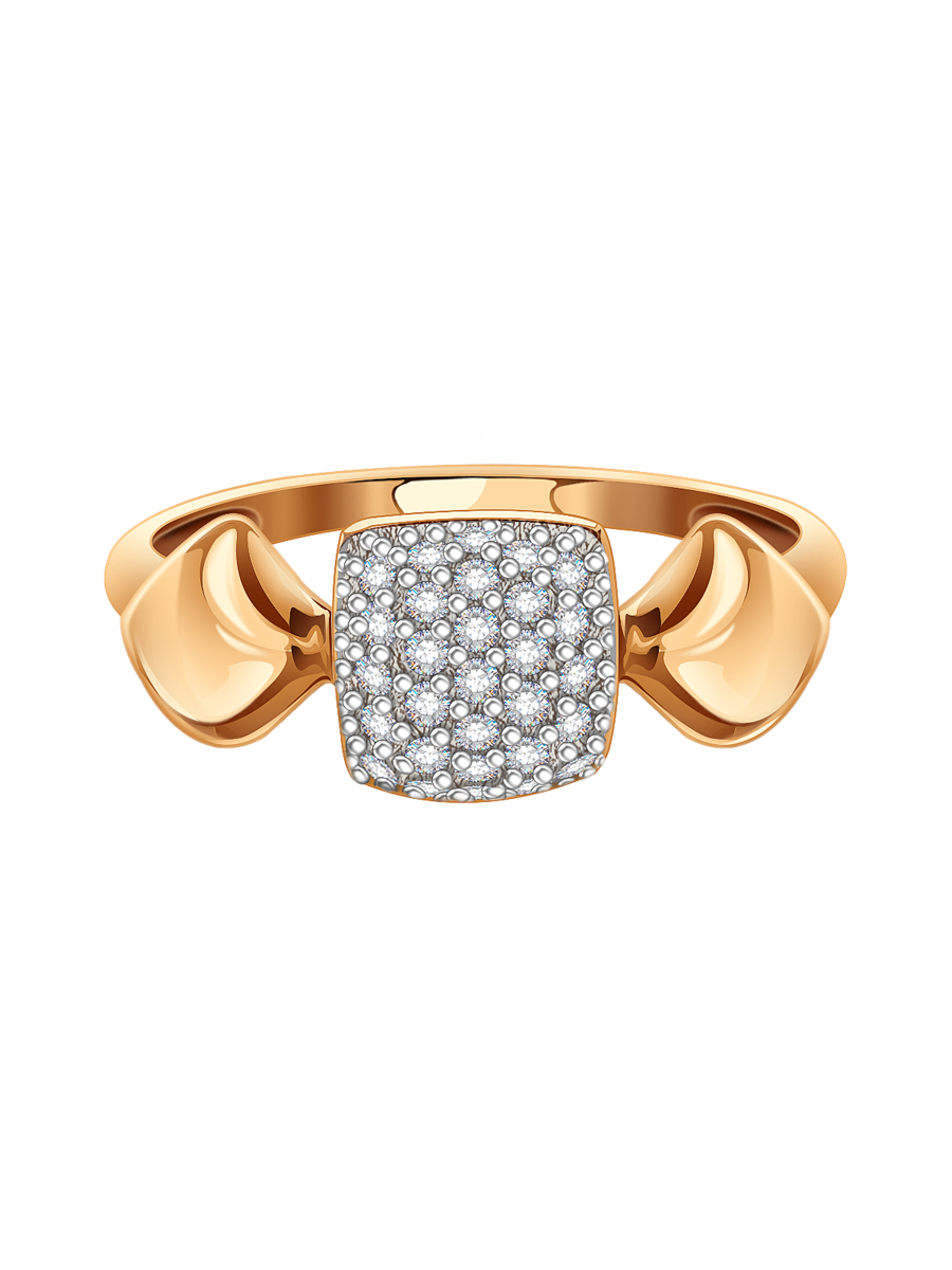 Кольцо золотое 585 с фианитами 