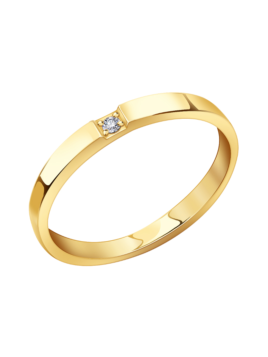 Кольцо золотое 585 с фианитом 