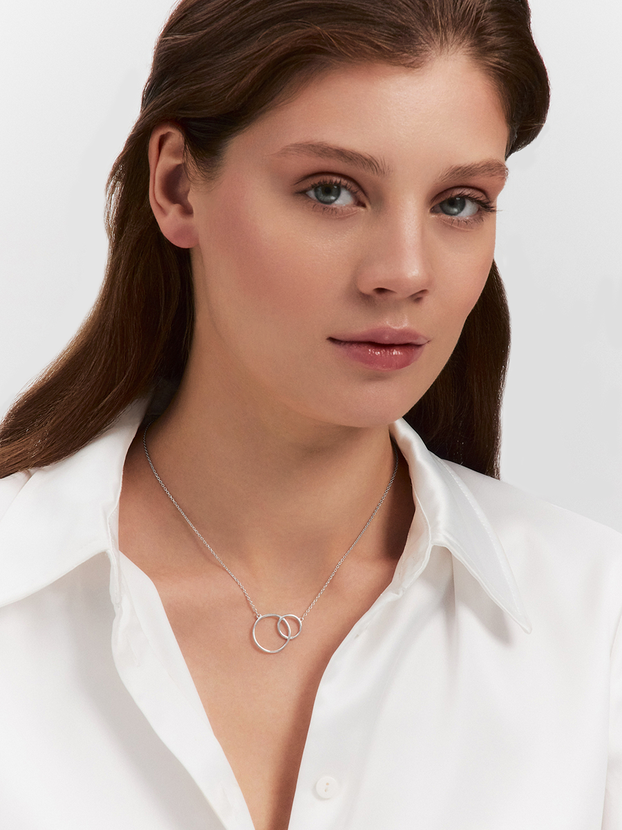 Колье круги из серебра 925