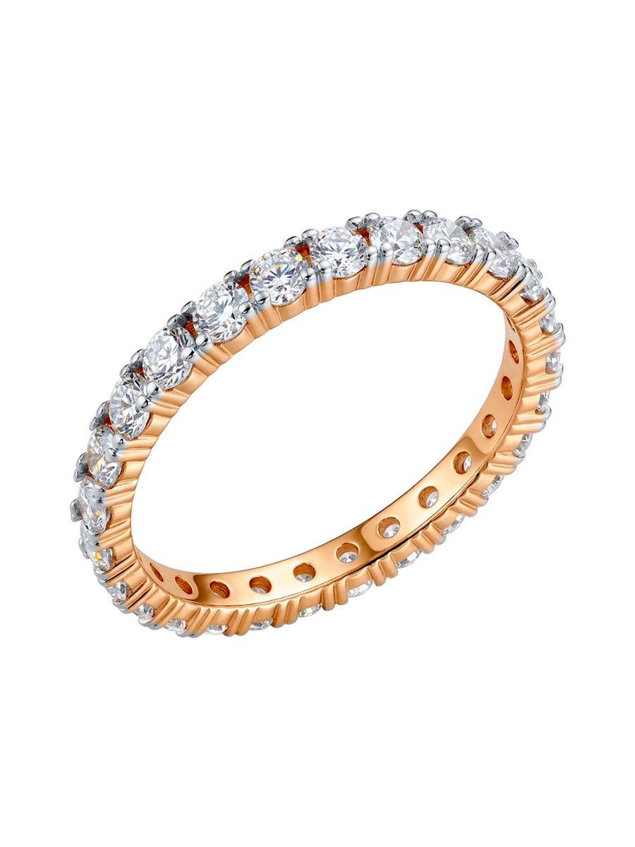 Кольцо дорожка золотое 585 с муассанитами 