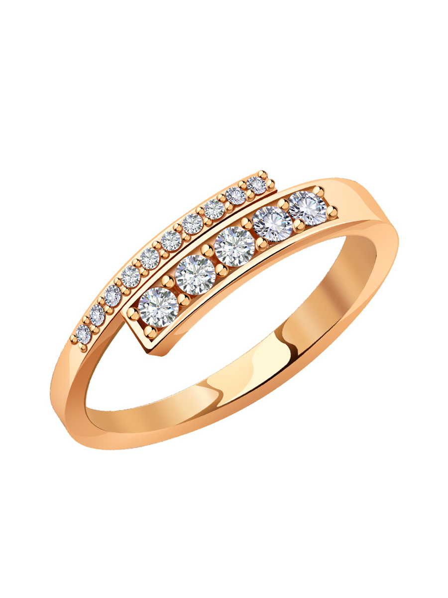 Кольцо золотое 585 с фианитами