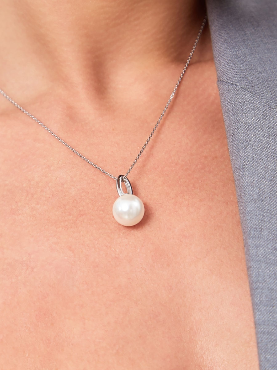 Подвеска серебряная 925 с белым жемчугом