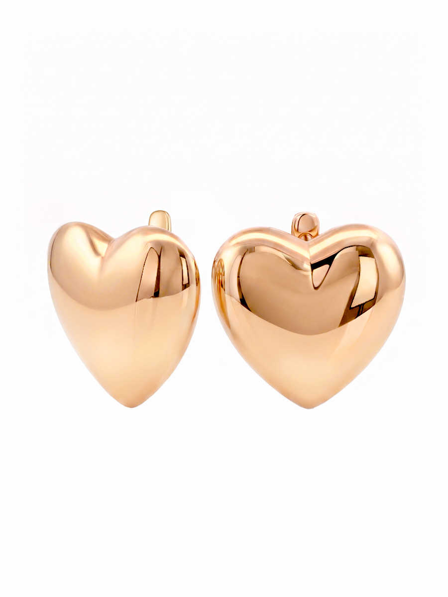 Серьги сердца серебряные 925