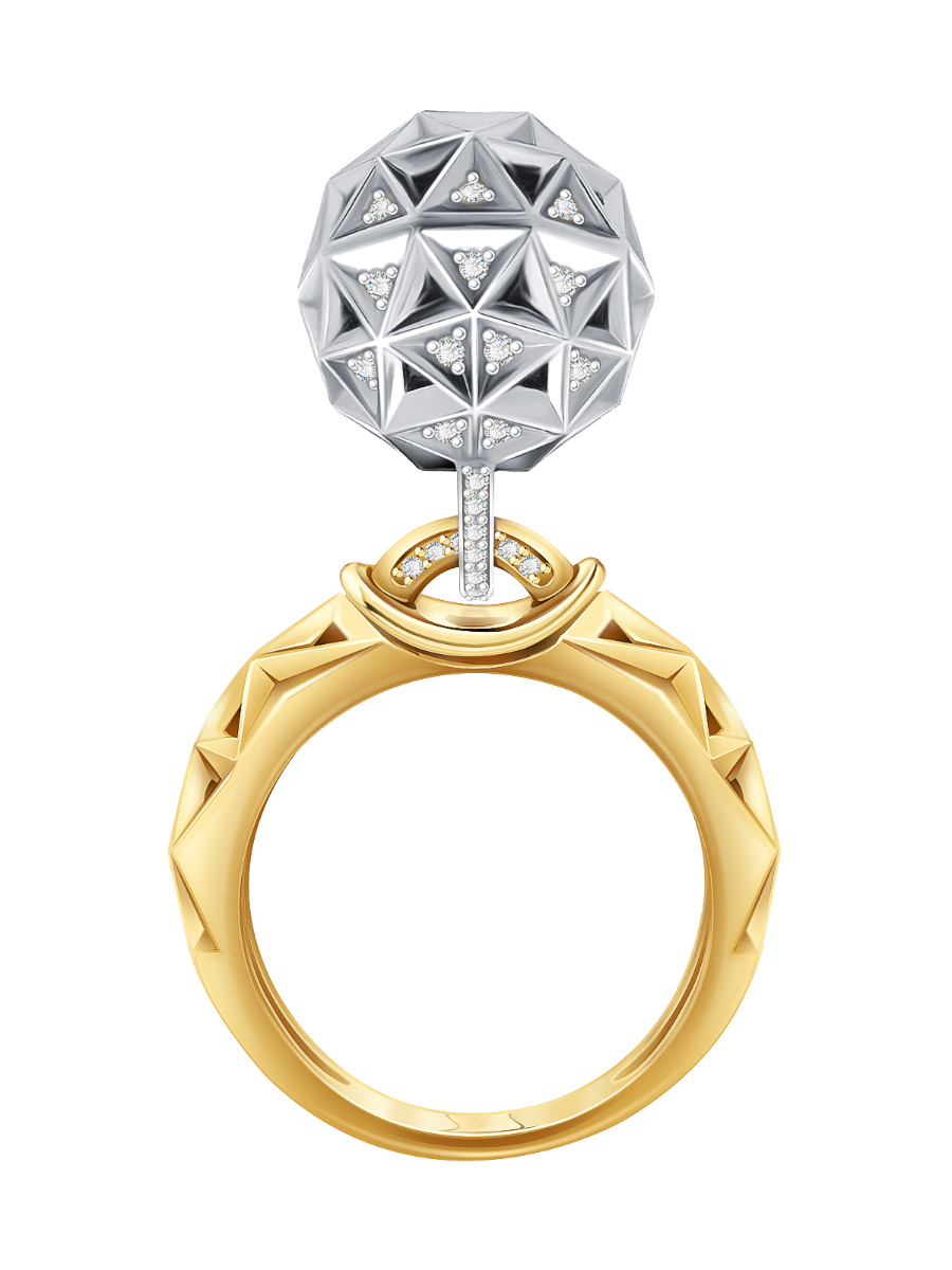 Кольцо золотое 585 с бриллиантами