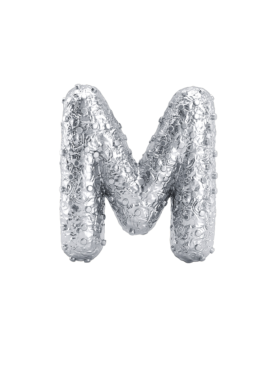 Подвеска буква М серебряная 925 