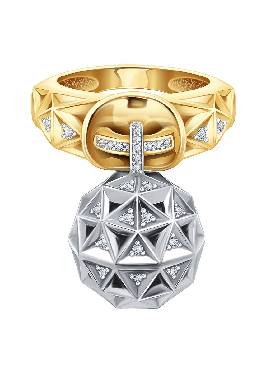 Кольцо золотое 585 с бриллиантами