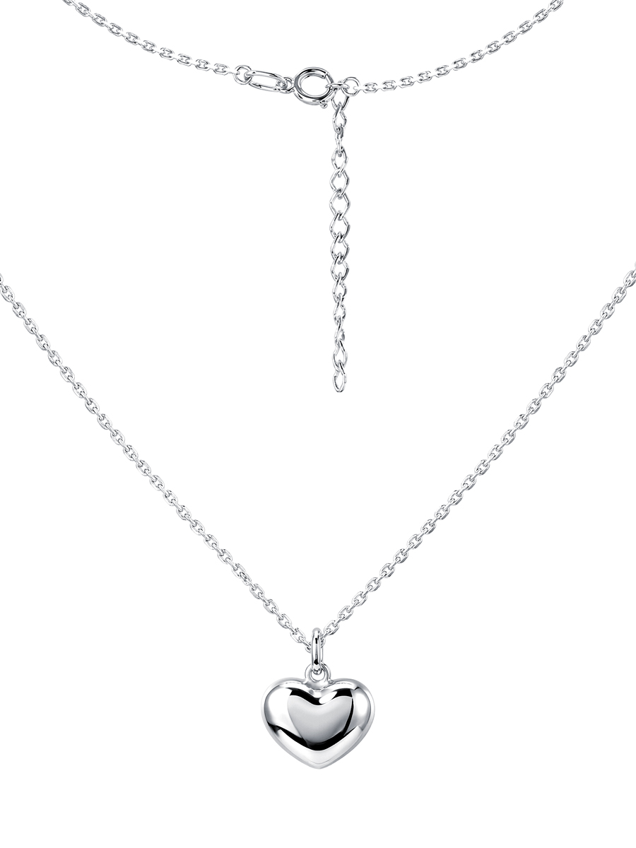 Колье сердце серебряное 925 
