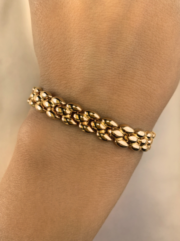 Браслет золотой 585 широкий 9 мм