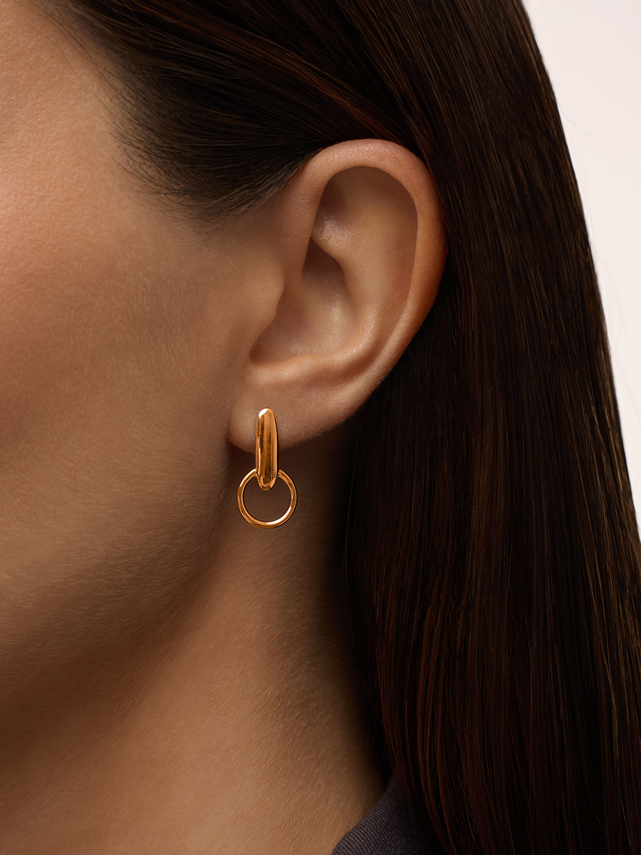 Серьги подвески золотые 585 без камней  | 2121312-00240