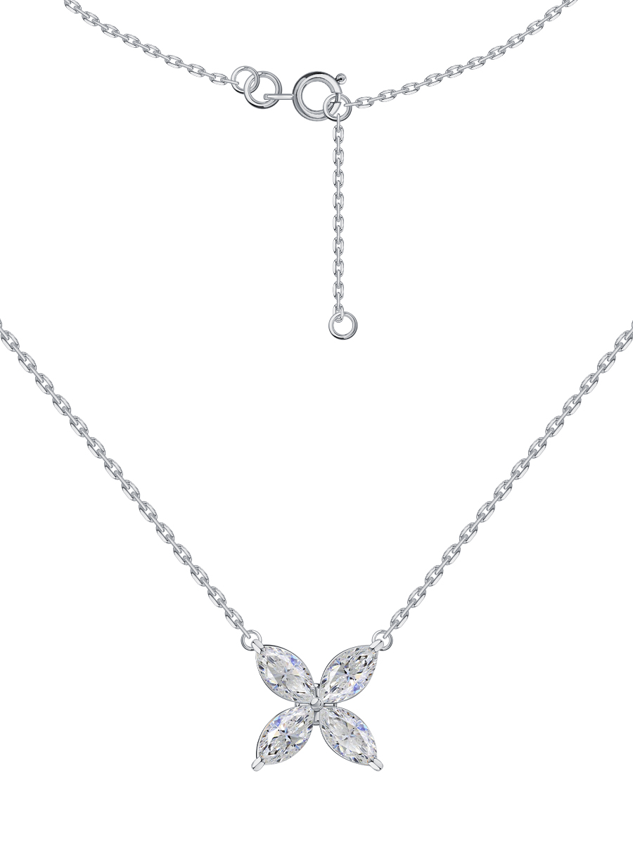 Колье из белого золота 585 с муассанитами  | 3121801М05432