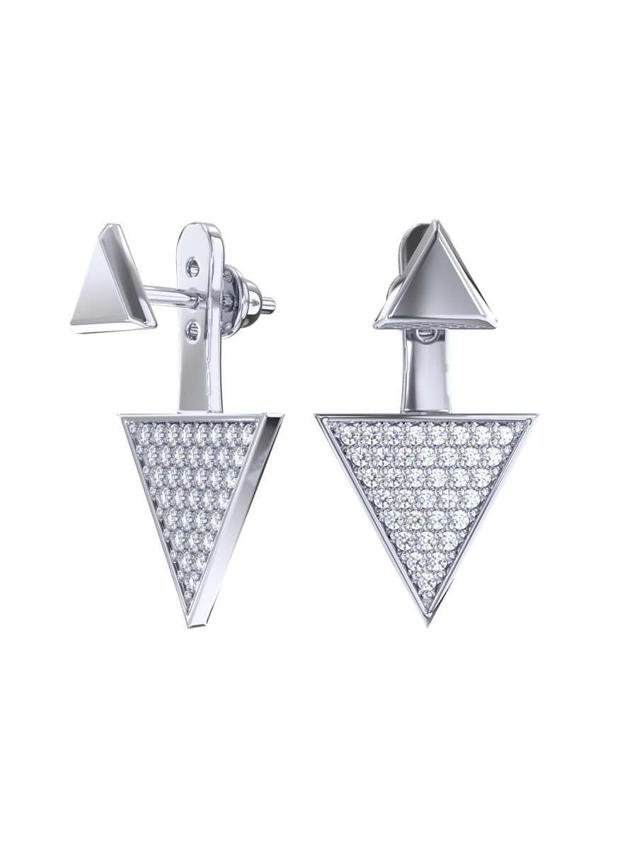 Серьги серебряные 925 с фианитами | 6001765-00775