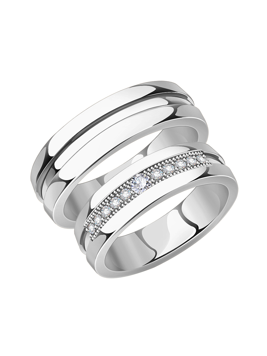 Кольцо обручальное серебряное 925 без камней 4,5 мм | 1000014-00245