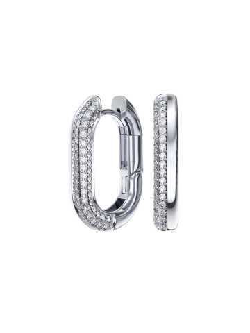 Серьги кольца серебряные 925 с фианитами 26 мм