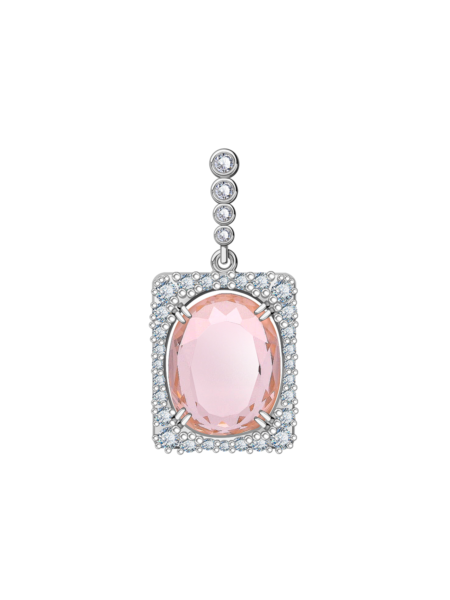Подвеска из белого золота 585 с морганитом и бриллиантами  | 9401365-05082