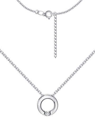 Колье из белого золота 585 с бриллиантом 