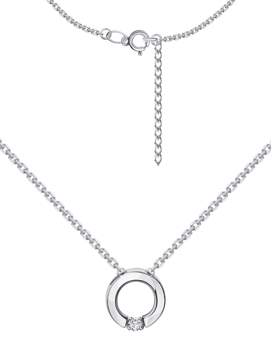 Колье из белого золота 585 с бриллиантом  | 3121068-00002
