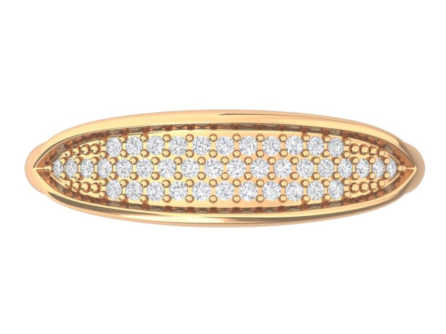 Золотое кольцо с бесцветными фианитами | 1101531-00770