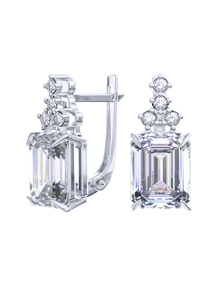 Серьги из серебра 925 с камнями фианитами | 2101771-00775
