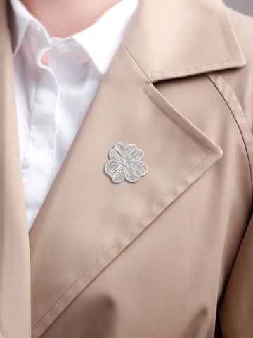 Брошь серебряная 925 цветок 