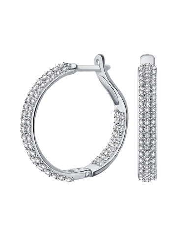 Серьги кольца серебряные 925 с фианитами 