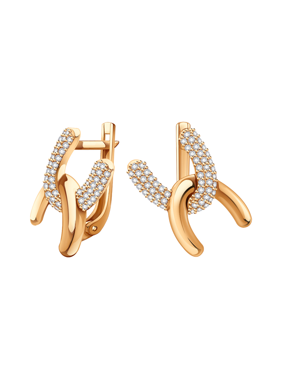 Серьги из золота 585 с камнями фианитами | 2101594-00770