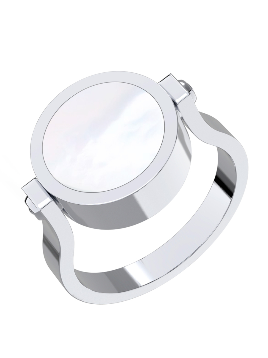 Кольцо серебряное 925 с агатом и перламутром  | 1101648-05775