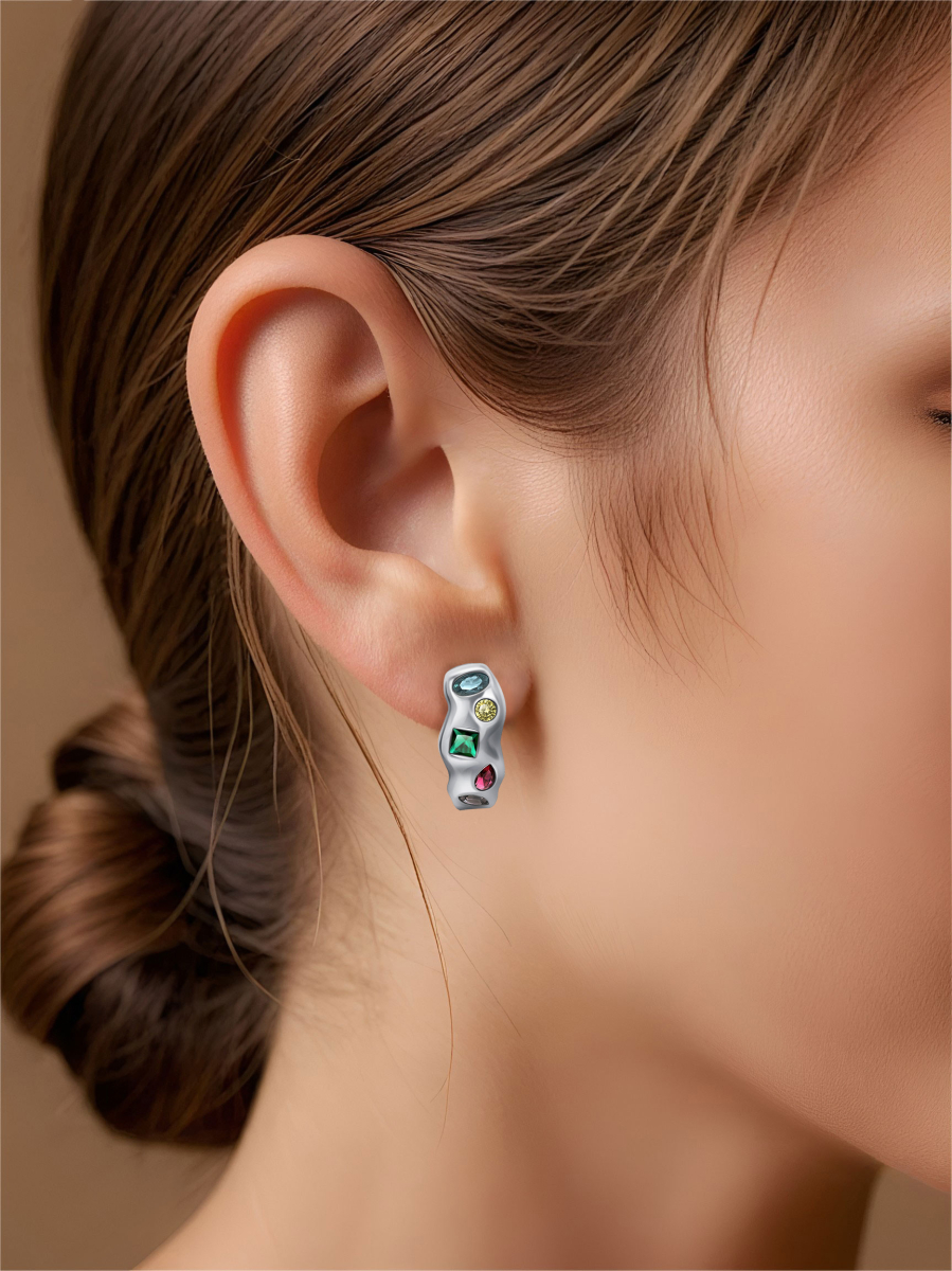 Серьги из серебра 925 с кварцем | 2101776-03955
