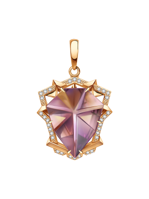 Подвеска золотая 585 с аметрином и бриллиантами