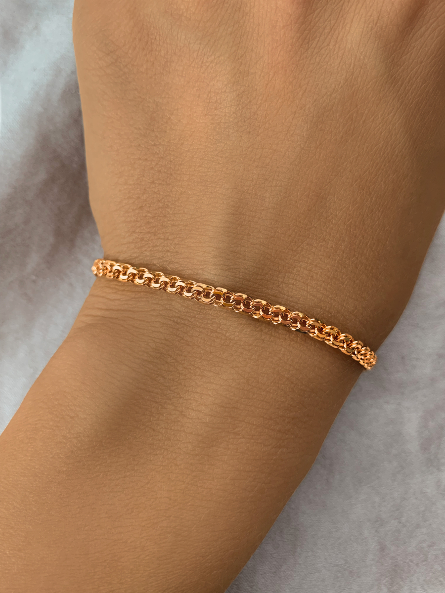 Браслет золотой 585 плетение Бисмарк 3 мм | 12055382121              