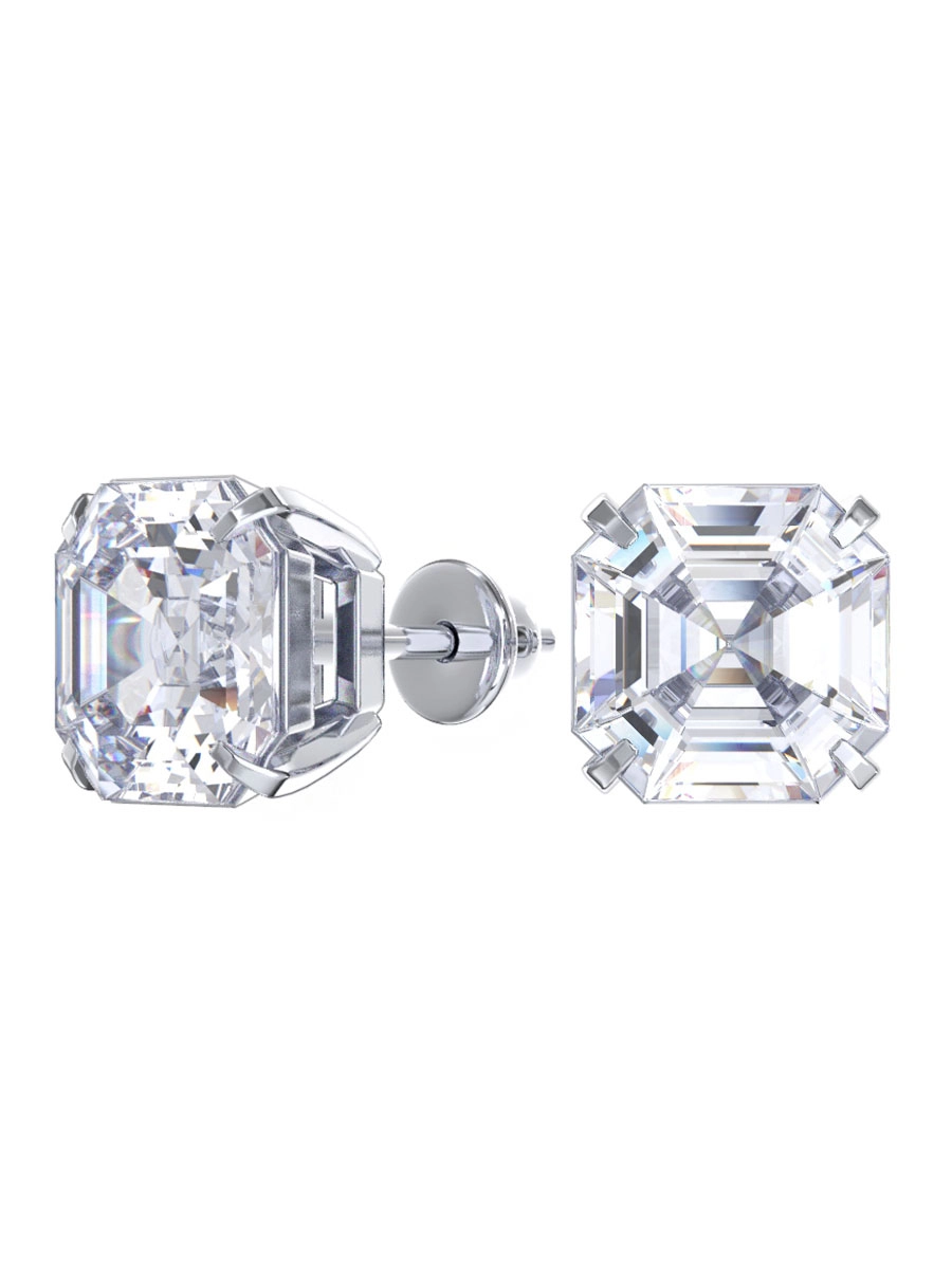 Серьги гвоздики из серебра 925 с фианитами | 6101658-00775