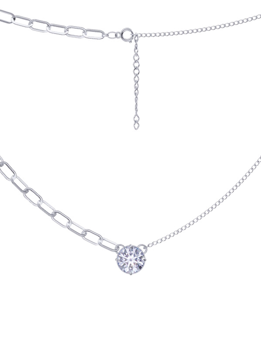 Колье асимметрия из серебра 925 с фианитом | 0320533-00775