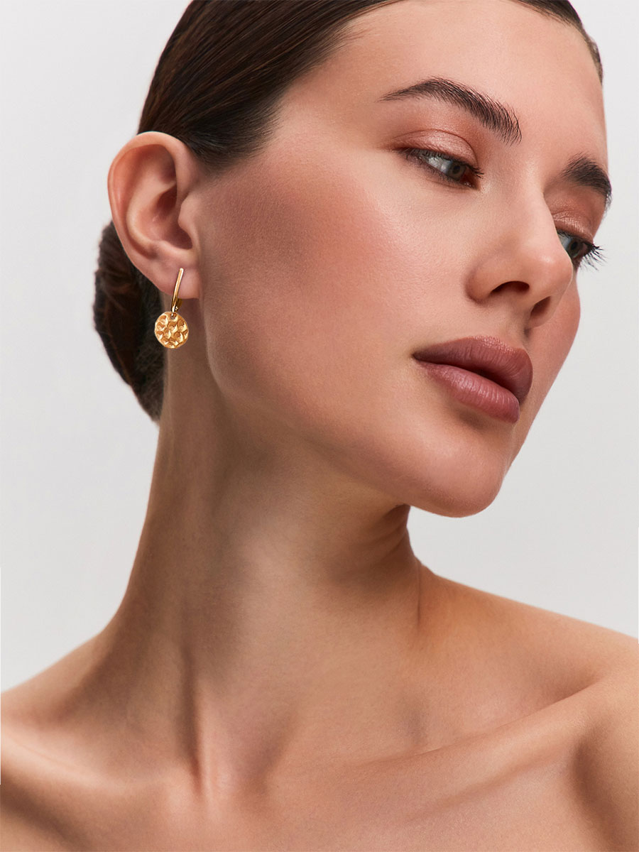 Серьги подвески золотые 585  | 0222292-00240