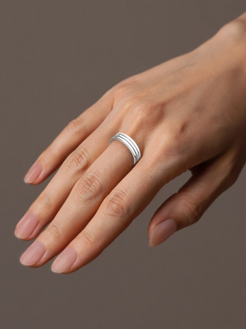 Кольцо обручальное из белого золота 585 без камней 5 мм