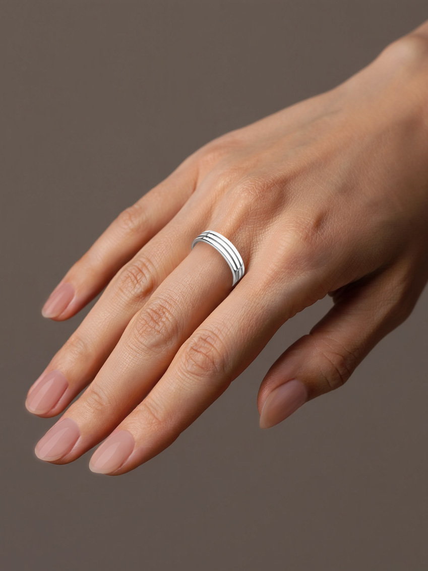 Кольцо обручальное из белого золота 585 без камней 5 мм | 1000033-00242