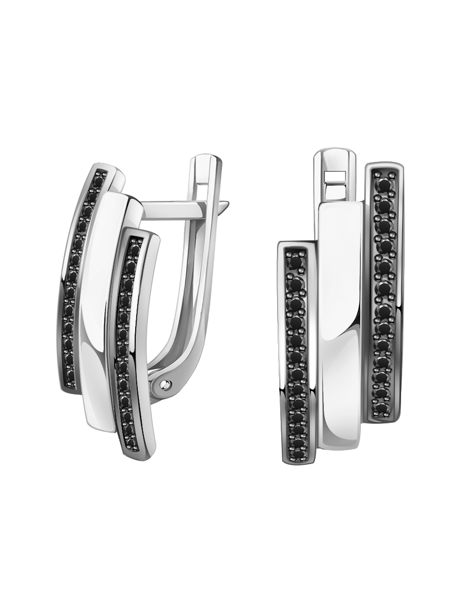 Серьги из белого золота 585 с бриллиантами | 0202132-00042