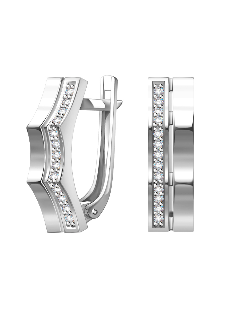 Серьги из серебра 925 с камнями фианитами | 2101557-00775