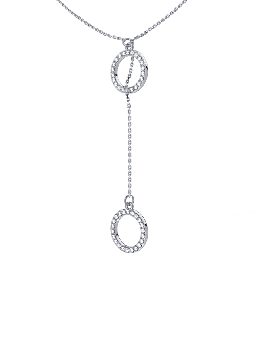 Колье галстук из серебра 925 с фианитами | 0320296-10775