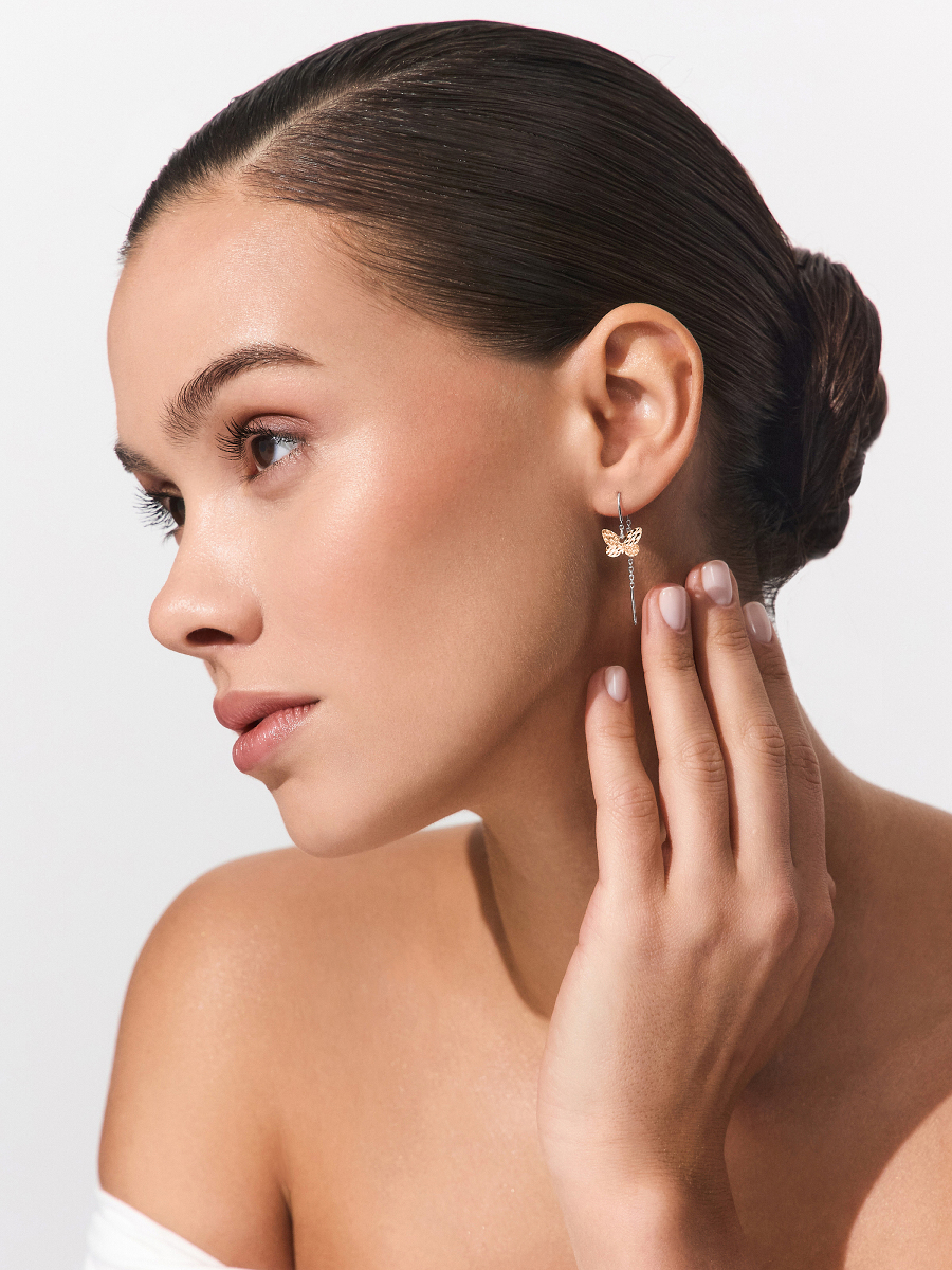 Серьги протяжки 925 бабочки  | 0232354-50249