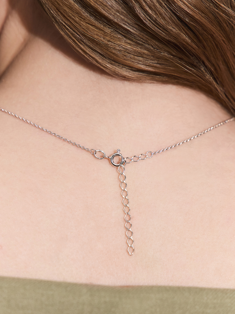 Колье серебряное 925 с сердцем без камней | 0320639Л60249