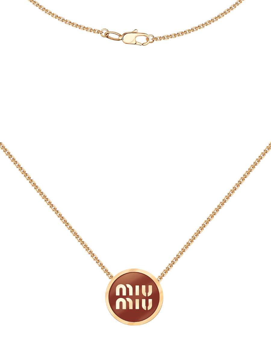 Колье золотое 585 с бордовой эмалью  | 9321454-06160