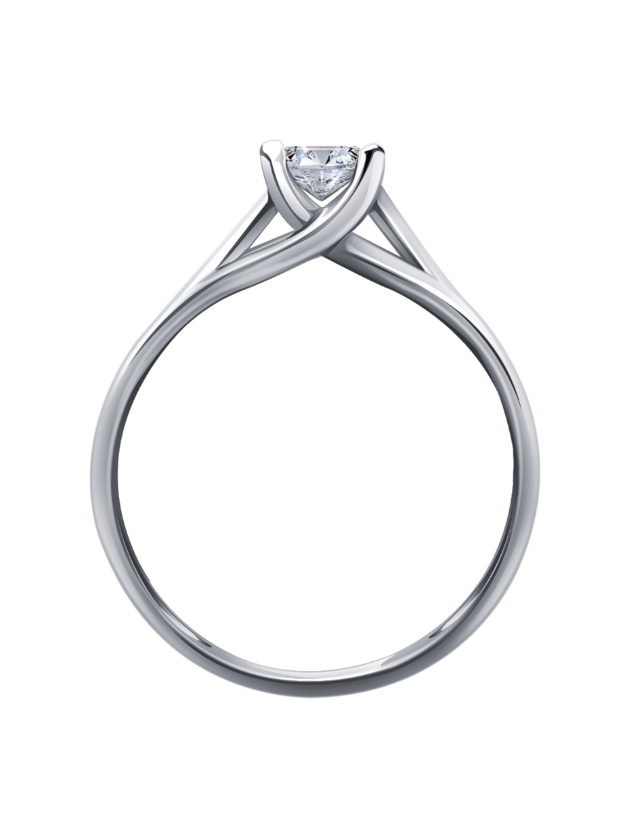 Кольцо из белого золота 585 с муассанитом  | 0101850-05432