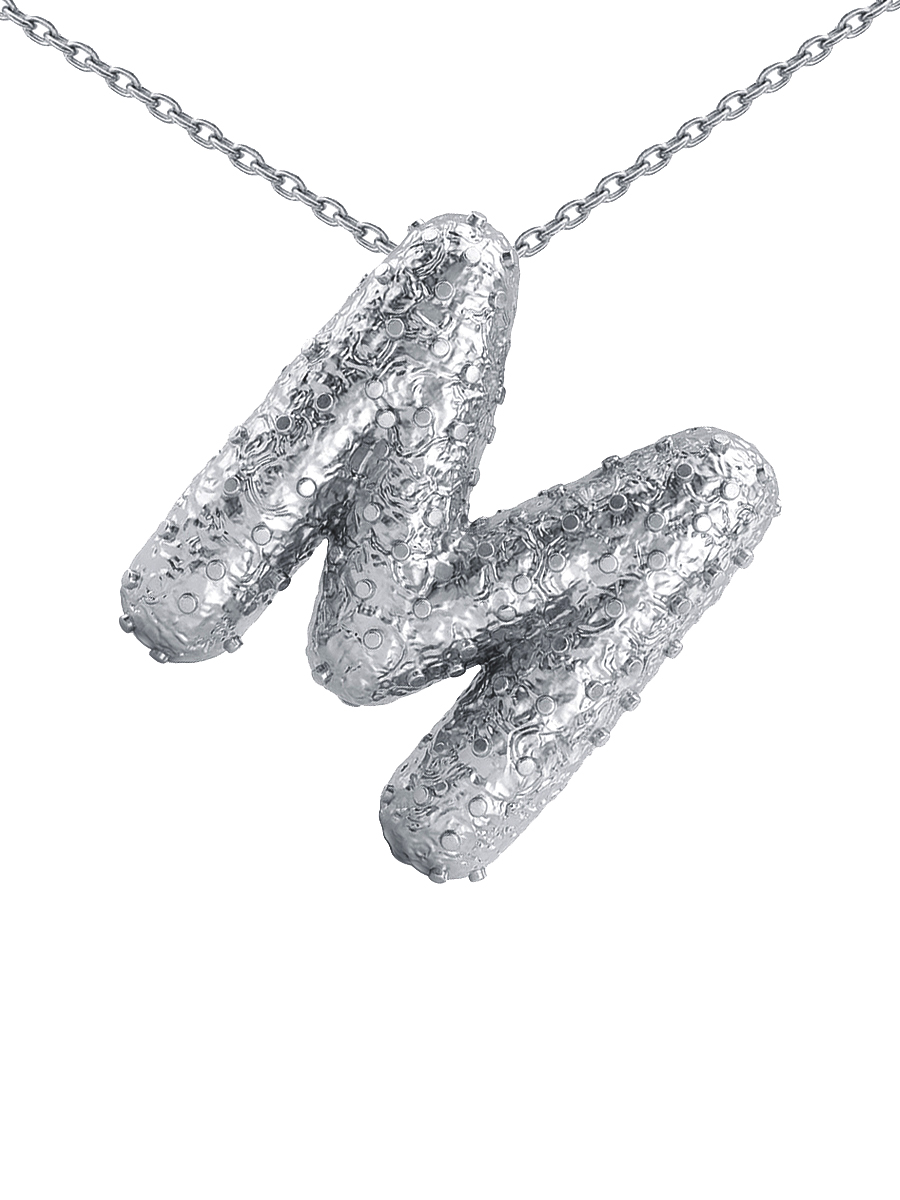 Подвеска буква М серебряная 925  | 0400879Л00245