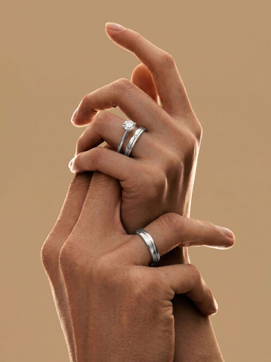 Кольцо обручальное из белого золота 585 без камней 4 мм | 1000020-00242