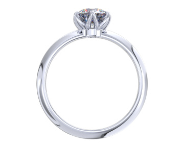 Кольцо помолвочное из белого золота 585 с муассанитом