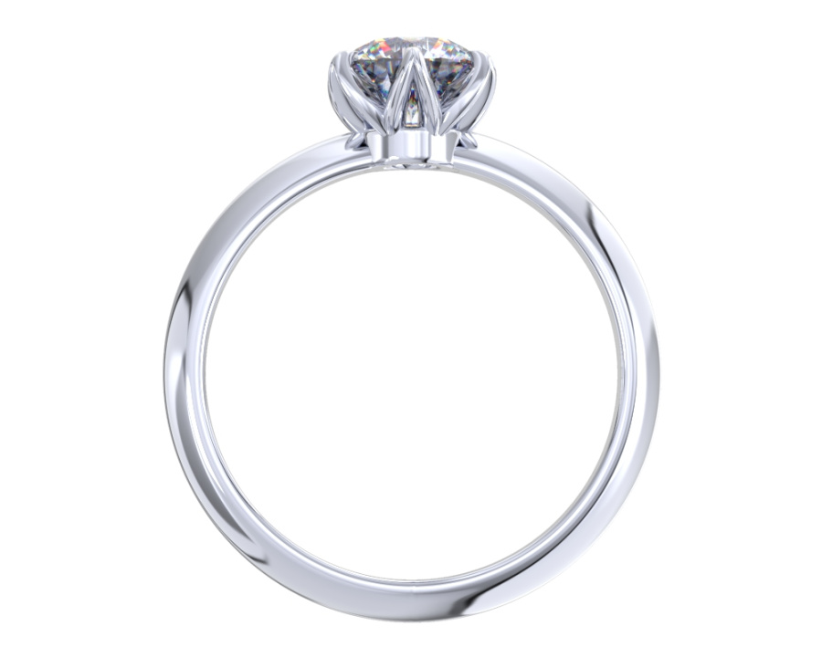 Кольцо помолвочное из белого золота 585 с муассанитом кольца