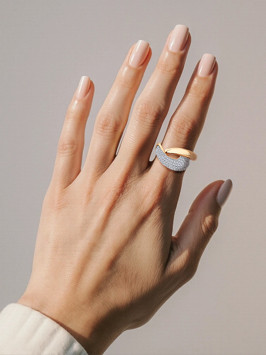 Кольцо золотое 585 с фианитами  | 1101752-00770