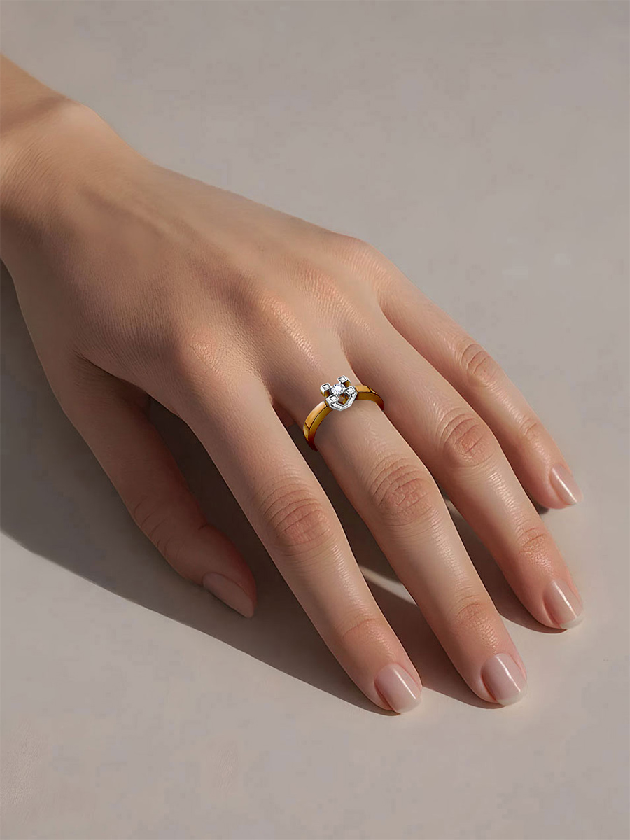 Кольцо золотое 585 с фианитами  | 1101722-00770