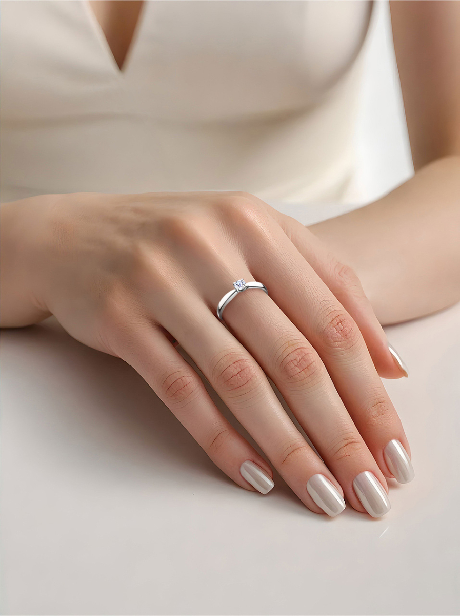 Кольцо серебряное 925 с фианитом | 0101573-00775